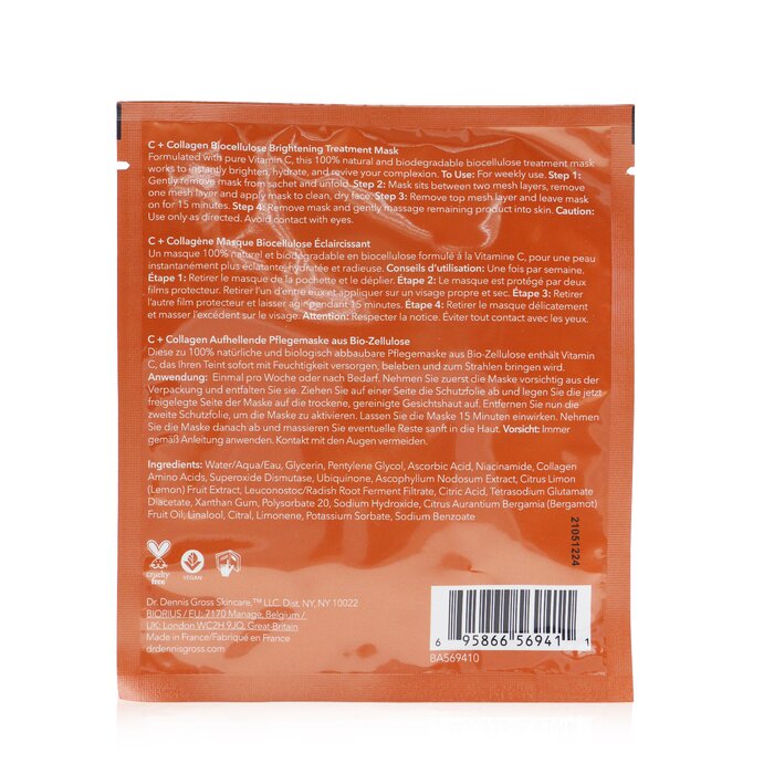 Dr Dennis Gross C + Collagen Biocellulose Brightening Treatment Mask 6 TreatmentsProduct Thumbnail