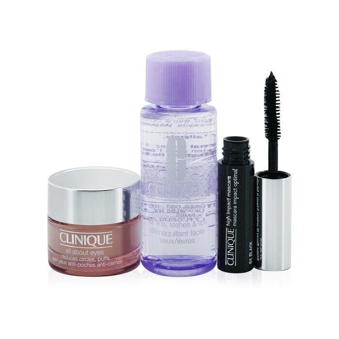 Clinique Eye Favourites Set: All About Eyes 15ml+ Take The Day Off Makeup Remover 50ml+ High Impact Mascara 3.5ml+ Bag  3pcs+1BagProduct Thumbnail