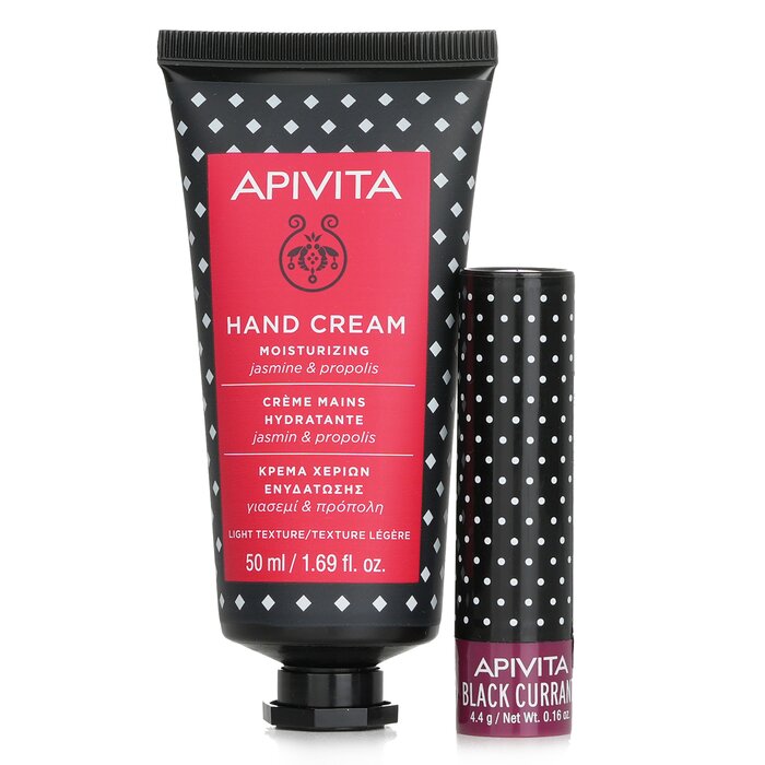 Apivita Happy Hands & Merry Kisses Jasmine Set: Hand Cream Jasmine & Propolis 50ml+ Lip Care Black Currant 4.4g 2pcsProduct Thumbnail