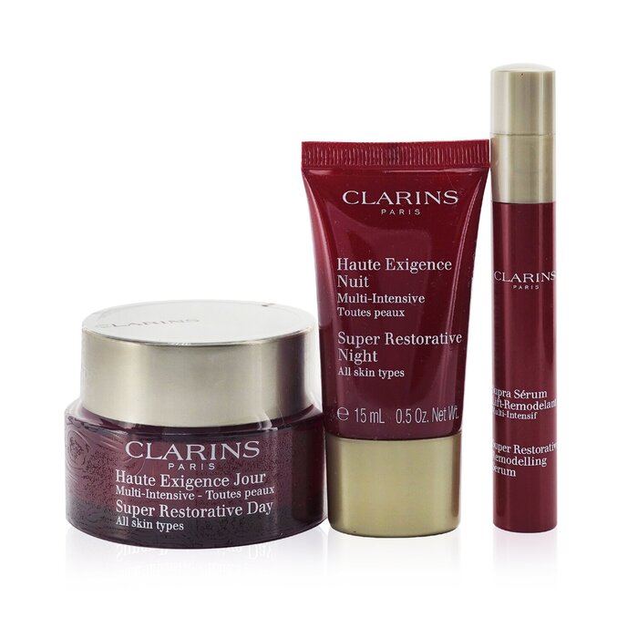 Clarins Super Restorative Collection: Day Cream 50ml+Night Cream 15ml+ Remodelling Serum 10ml+ Bag  3pcs+1bagProduct Thumbnail