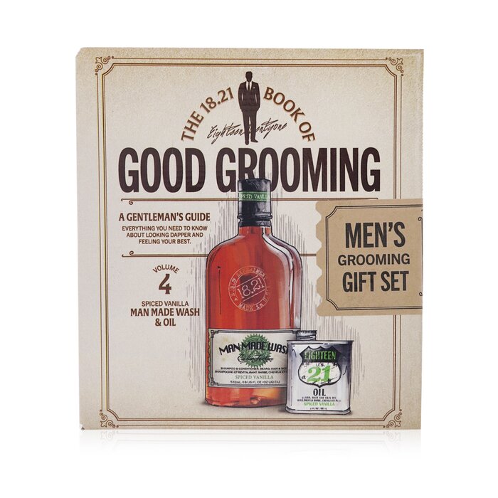 18.21 Man Made Book of Good Grooming Gift Set Volume 4: Spiced Vanilla (Wash 532ml + Oil 60ml)  2pcsProduct Thumbnail