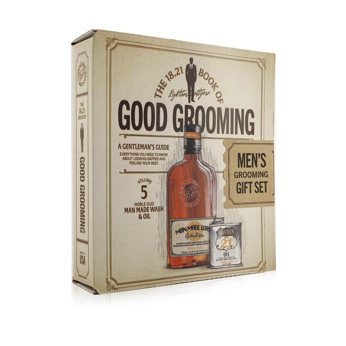 18.21 Man Made Book of Good Grooming Gift Set Volume 5: Noble Oud (Wash 532ml + Oil 60ml )  2pcsProduct Thumbnail