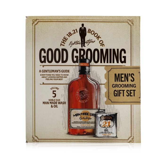 18.21 Man Made Book of Good Grooming Gift Set Volume 5: Noble Oud (Wash 532ml + Oil 60ml )  2pcsProduct Thumbnail