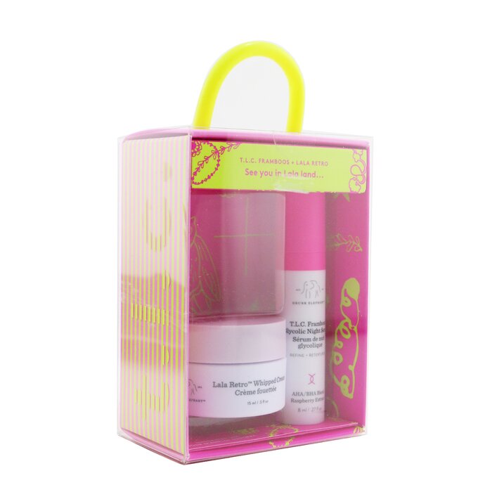 Drunk Elephant Call It A Night Duo Set: Lala Retro Whipped Cream 15ml/0.5oz+ T.L.C Framboos Glycolic Night Serum 8ml/0.27oz 2pcsProduct Thumbnail