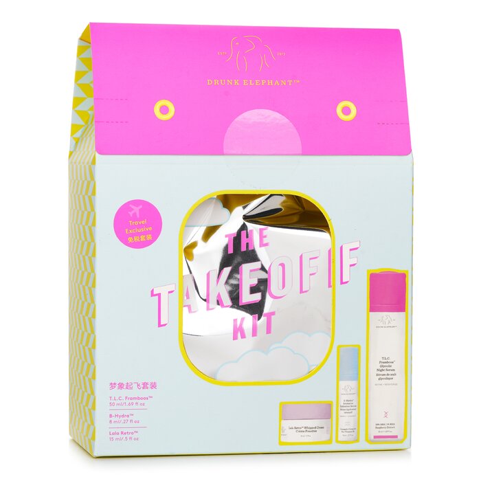 Drunk Elephant The TakeOff Kit: T.L.C Framboos Night Serum 50ml+ B-Hydra Serum 8ml+ Lala Retro Whipped Cream 15ml 3pcsProduct Thumbnail