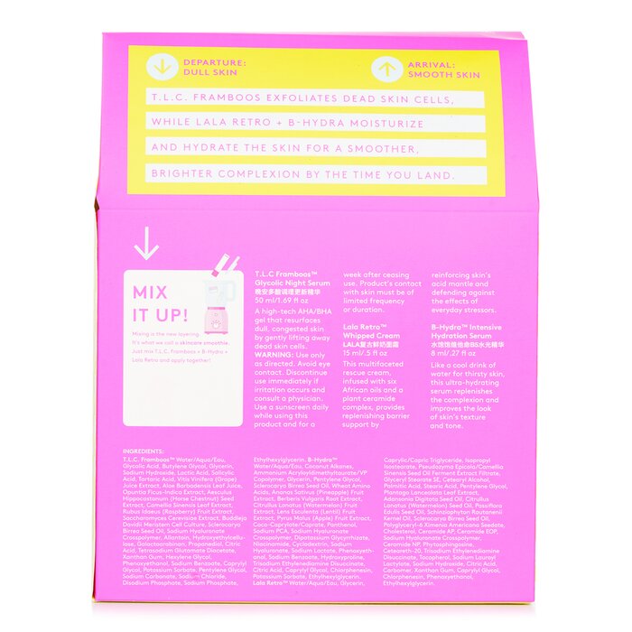 Drunk Elephant The TakeOff Kit: T.L.C Framboos Night Serum 50ml+ B-Hydra Serum 8ml+ Lala Retro Whipped Cream 15ml 3pcsProduct Thumbnail