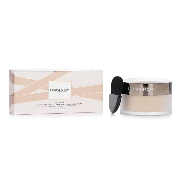 Laura Mercier Set To Glow Translucent Loose Setting Powder & Brush Duo: 1x Loose Setting Powder 29g + 1x Powder Brush(Box Slightly Damaged) 2pcsProduct Thumbnail