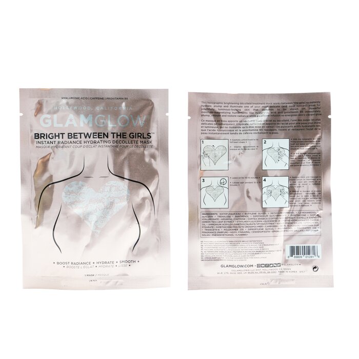Glamglow Bright Between The Girls Instant Radiance nawilżająca maska na dekolt 1sheetProduct Thumbnail
