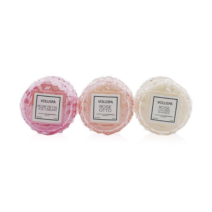 Voluspa Macaron Candle Coffret: Rose Petal Ice Cream, Rose Otto, Rose Colored Glasses  3x5.1g/1.8ozProduct Thumbnail
