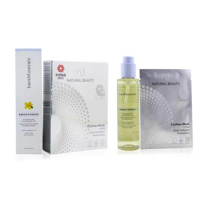 BareMinerals Smoothness Увлажняющее Очищающее Масло (Подарок: Natural Beauty r-PGA Deep Hydration Увлажняющая Маска 6x 20мл) 180ml+6x20mlProduct Thumbnail