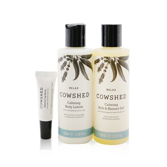 Cowshed Relax Calming Essentials Set: Natural Lip Balm 5ml+ Bath & Shower Gel 100ml+ Body Lotion 100ml+ Bag 3pcs+1bagProduct Thumbnail