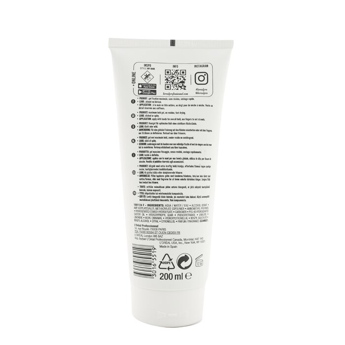 L'Oreal Professionnel Tecni.Art Fix Max Gel Sculpture (Shaping Gel For Extra Hold - Force 6) 200ml/6.8ozProduct Thumbnail