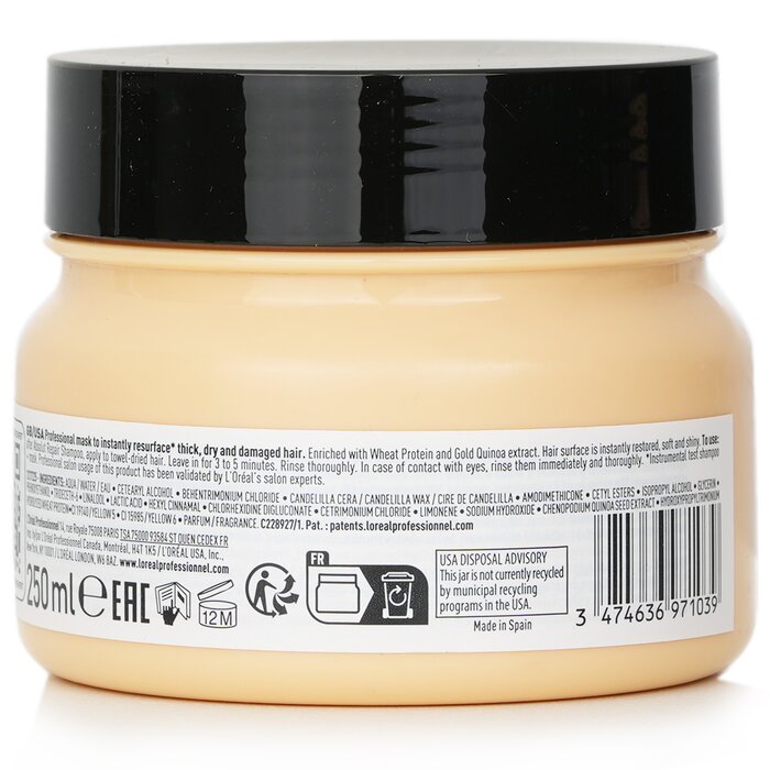 L'Oreal Professionnel Serie Expert - Absolut Repair Gold Quinoa + Protein Instant Resurfacing Mask (For Dry and Damaged Hair)  250ml/8.5ozProduct Thumbnail