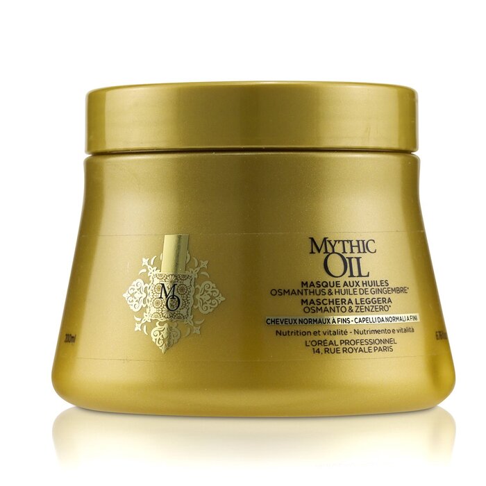 L'Oreal Professionnel Mythic Oil Oil Light Masque with Osmanthus & Ginger Oil - Normal to Fine Hair (Bottle Slightly Dented) 200ml/6.76ozProduct Thumbnail