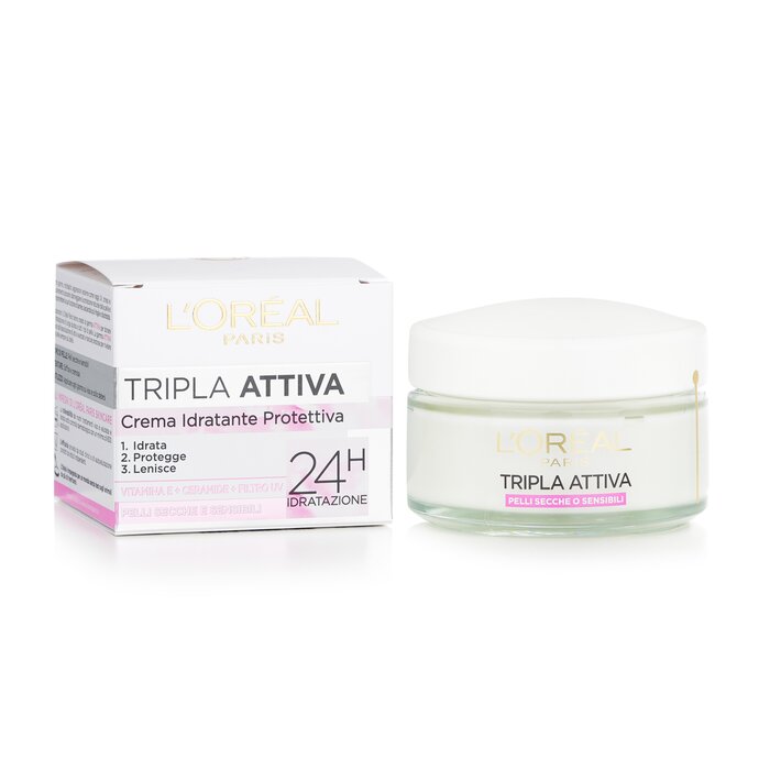 L'Oreal 24H Triple Active Protective Moisturizer - For Dry & Sensitive Skin 50ml/1.7ozProduct Thumbnail