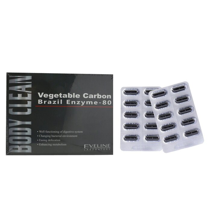 EVELINE LABORATORY BODY CLEAN Capsule - EX Plus (Vegetable Carbon Brazil Enzyme-80) 542mg (Exp. 29/08/2022) 30 CapsulesProduct Thumbnail