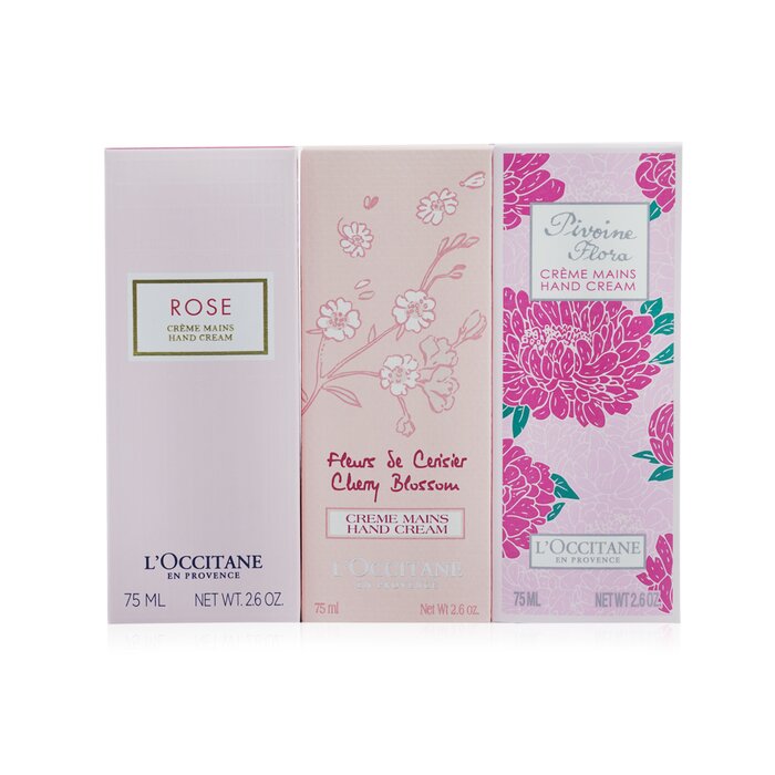 L'Occitane Pink Flowers Hand Cream Collection: Pivoine Flora + Rose + Cherry Blossom  3x75ml/2.6ozProduct Thumbnail