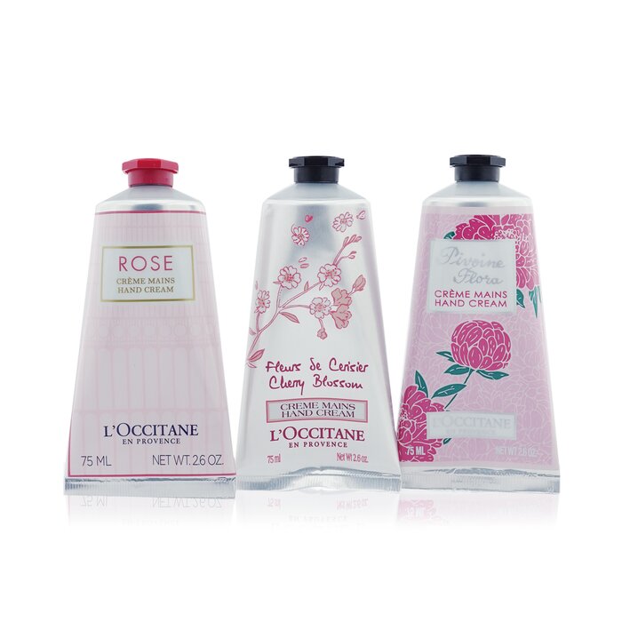 L'Occitane Pink Flowers Hand Cream Collection: Pivoine Flora + Rose + Cherry Blossom  3x75ml/2.6ozProduct Thumbnail