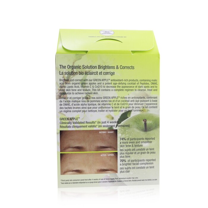 Juice Beauty Brightening Solutions Set: 1x Green Apple Brightening Gel Cleanser - 60ml/2oz + 1x Green Apple Age Defy Serum - 7.8ml/0.26oz + 1x Green Apple Age Defy Moisturizer - 15ml/0.5oz + 1x Green Apple Brightening Emulsion Lightweight Moisturizer - 15ml/0.5oz + 1x Green Apple Peel (Exp. Date 11/2022) 5pcsProduct Thumbnail