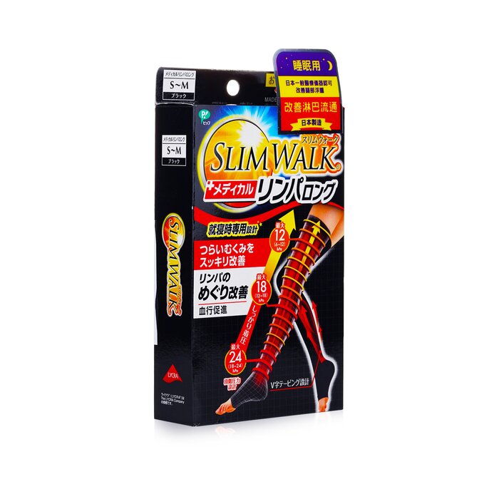 SlimWalk Medical Lymphatic Compression Socks, Long Type - # Black (Size: S-M)  1pairProduct Thumbnail