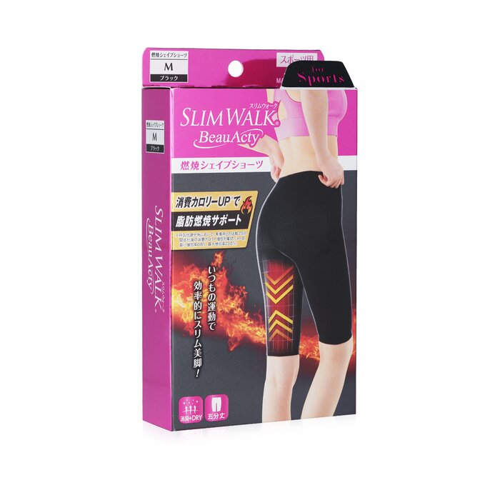 SlimWalk Compression Fat-Burning Support Shape Shorts for Sports - #Blacks (Size: M)  1pairProduct Thumbnail