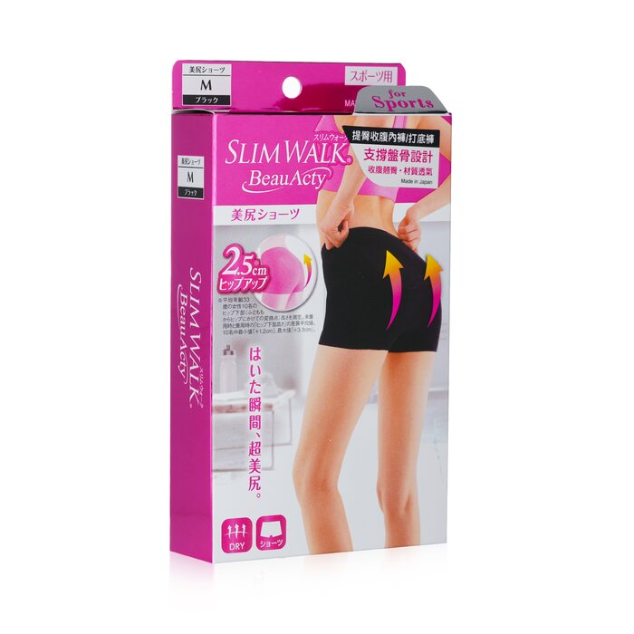SlimWalk Buttocks Shorts for Sports, #Black (Size: M)  1pairProduct Thumbnail