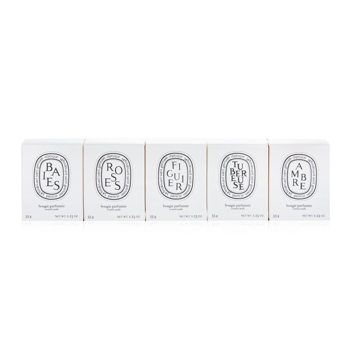 Diptyque Scented Candles Set - Berries, Roses, Fig Tree, Tuberose, Amber  5x35g/1.23ozProduct Thumbnail