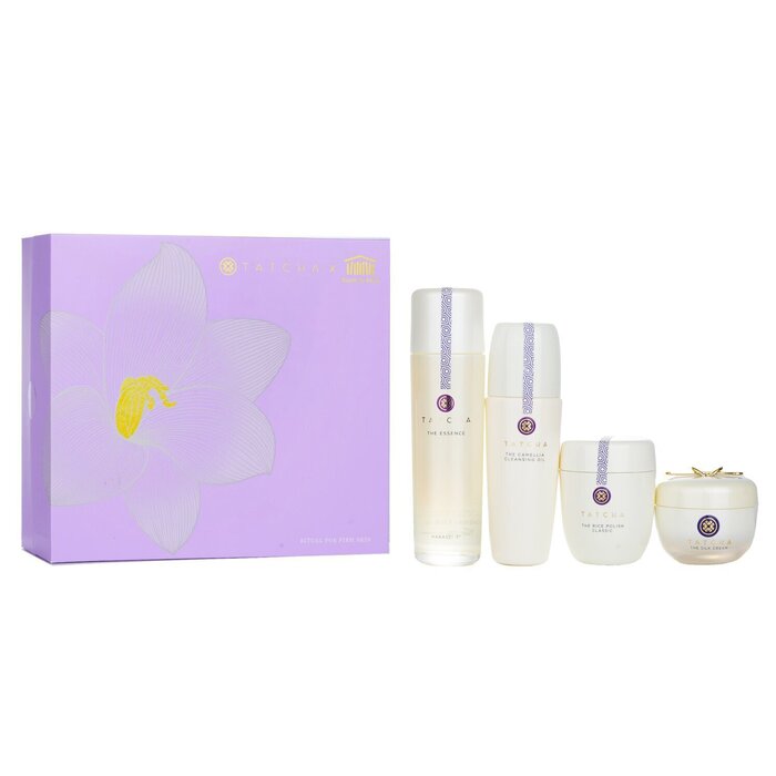 Tatcha Ritual For Firm Skin Set: Camellia Cleansing Oil 150ml + Essence 150ml + Silk Cream 50ml + Rice Polish 60g 4pcsProduct Thumbnail