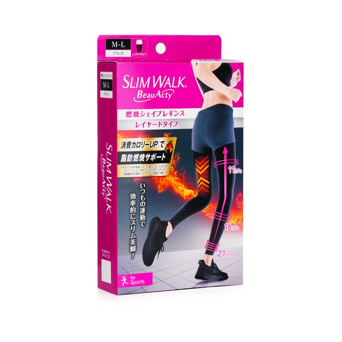 SlimWalk Compression Leggings with Taping Function for Sports - #Black (Size: M-L)  1pairProduct Thumbnail