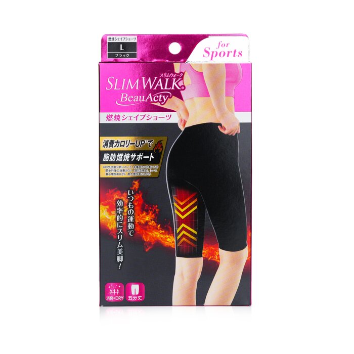SlimWalk Compression Fat-Burning Support Shape Shorts - # Black (Size: L)  1pairProduct Thumbnail