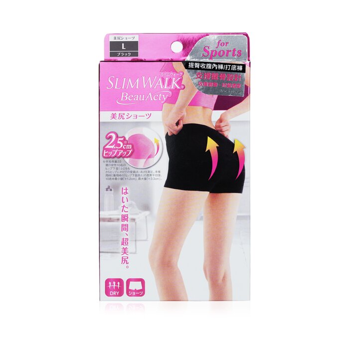 SlimWalk Buttocks Shorts for Sports, #Black (Size: L) 1pairProduct Thumbnail