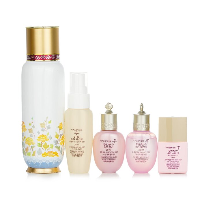 Whoo (The History Of Whoo) Bichup First Moisture Anti-Aging Essence Special Set: Essence 130ml + Mist 30ml + Balancer 20ml + Emulsion 20ml + Sun Fluid SPF50+ 13ml (Exp. Date: 03/2023) 5pcsProduct Thumbnail