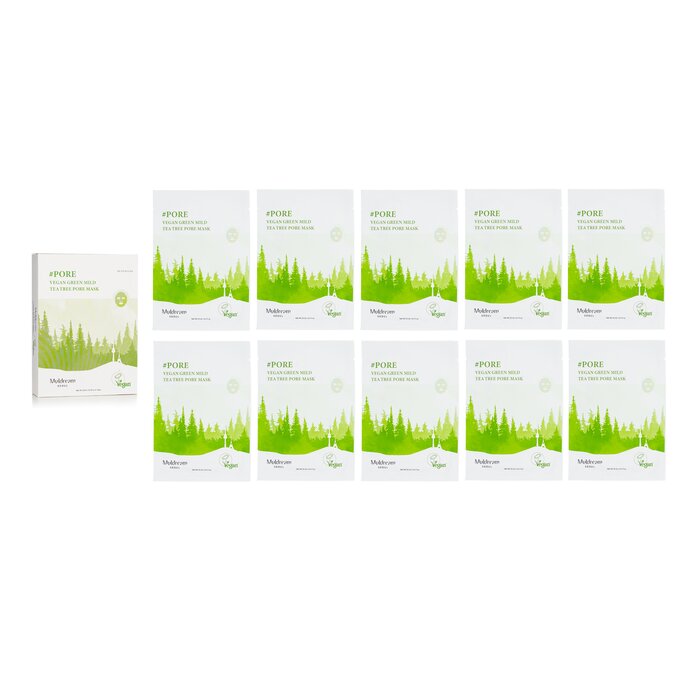 Muldream Vegan Green Mild Tee Tree Pore Mask 10pcsProduct Thumbnail