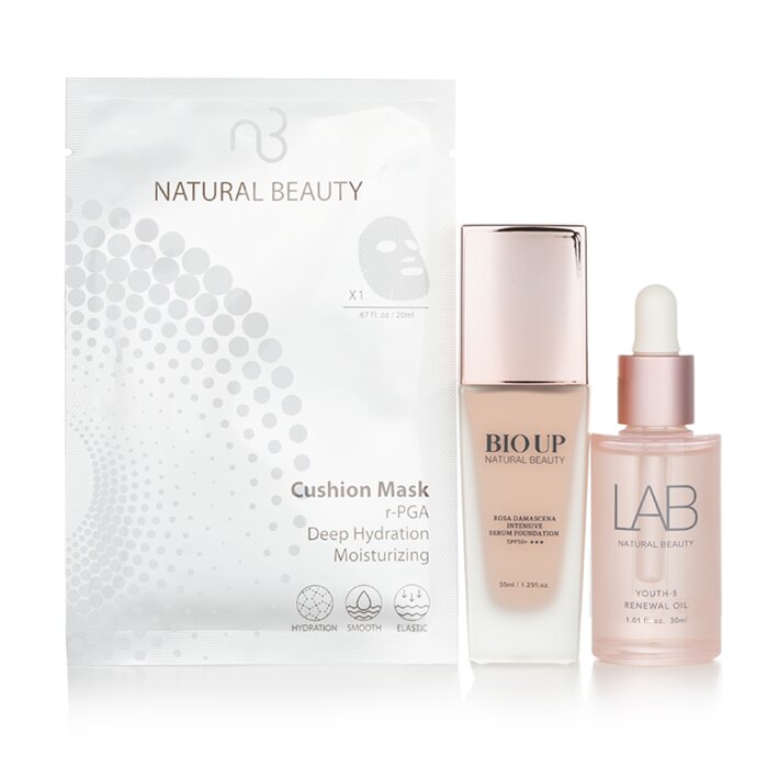 Natural Beauty Natural Beauty Set: BIO UP Intensive Serum Foundation SPF50 35ml + Youth-8 Renewal Oil 30ml + Moisturizing Cushion Mask 20ml 3pcsProduct Thumbnail
