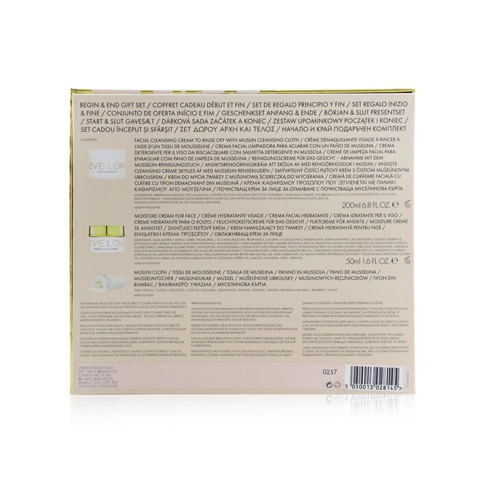 Eve Lom Begin & End Gift Set: Cleanser 200ml/6.8oz + Moisture Cream 50ml/1.6oz + Muslin Cloth 3pcsProduct Thumbnail