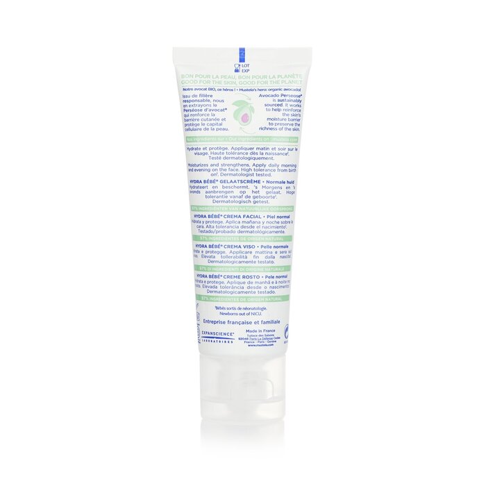 妙思乐 Mustela Hydra Bebe Facial Cream With Organic Avocado - Normal Skin (Exp. Date: 06/2023) 40ml/1.35ozProduct Thumbnail