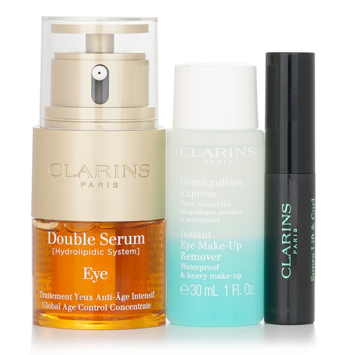 Clarins Clarins Double Serum Eye Set: Double Serum Eye 20ml + Instant Eye Make-up Remover 30ml + Supra Lift & Curl Mascara 3ml 3pcsProduct Thumbnail