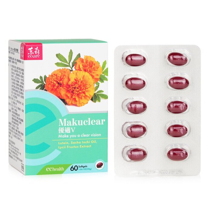 EcKare Makuclear - Clear Vision - Luetin, Sacha Inchi Oil, Lycii Fructus Extract 60 softgelsProduct Thumbnail