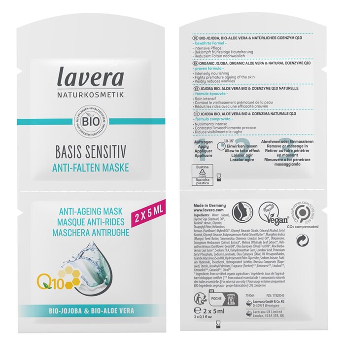 Lavera Maska przeciwstarzeniowa Basis Sensitiv Q10 2 x5mlProduct Thumbnail