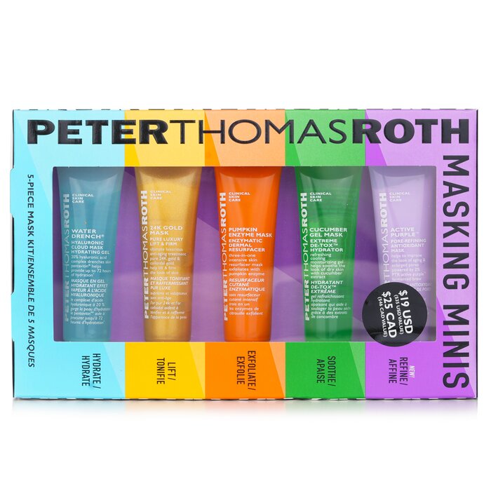 Peter Thomas Roth Masking Minis Set: Antioxidant Mask+De-Tox Hydrator+Enzymatic Dermal Resurfacer+Pure Luxury Lift & Firm+Hydrating Gel 5pcsProduct Thumbnail