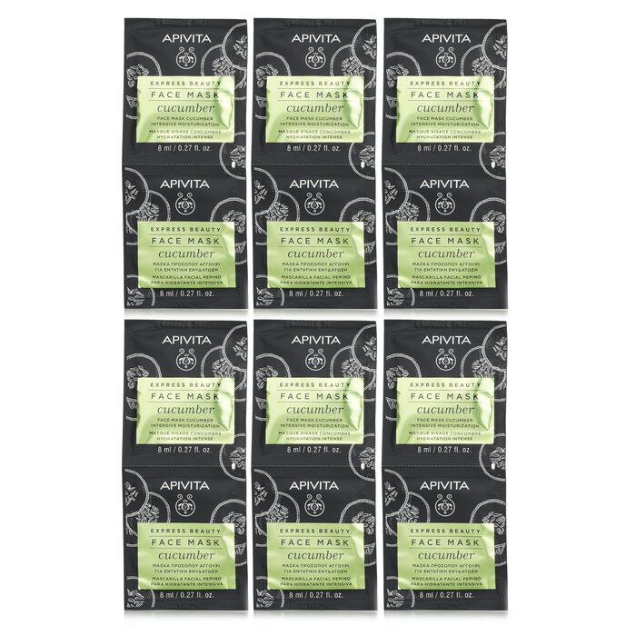 Apivita Express Beauty Face Mask with Cucumber (Intensive Moisturization) - Unboxed 6x(2x8ml)Product Thumbnail