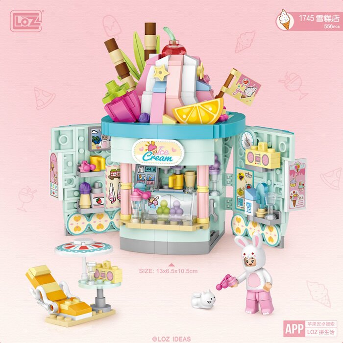 Loz LOZ Dream Amusement Park Series - Foldable Ice Cream Shop(Random Packaging) 13.5 x 18 x 8cmProduct Thumbnail