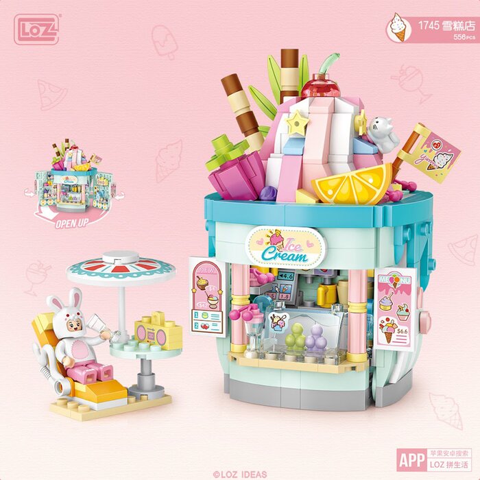 Loz LOZ Dream Amusement Park Series - Foldable Ice Cream Shop(Random Packaging) 13.5 x 18 x 8cmProduct Thumbnail