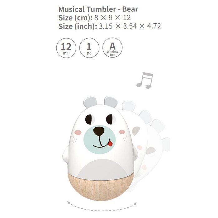 Tooky Toy Co Musical Tumbler - Bear 8x9x12cmProduct Thumbnail