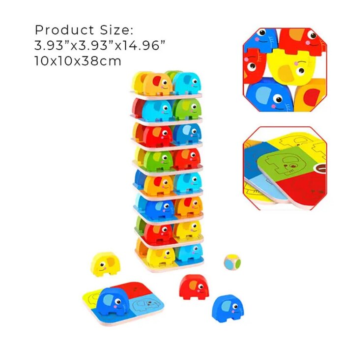 Tooky Toy Co Elephant Stacking Game 10x10x38cmProduct Thumbnail