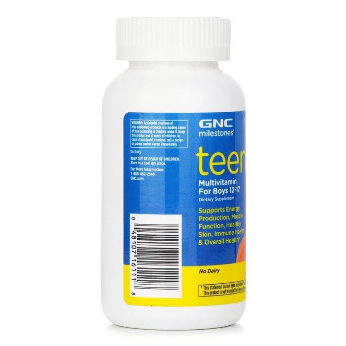 GNC MILESTONES® TEEN Mulitivitamin for 12 - 17 Boys - 120 Capsules 120pcs/boxProduct Thumbnail