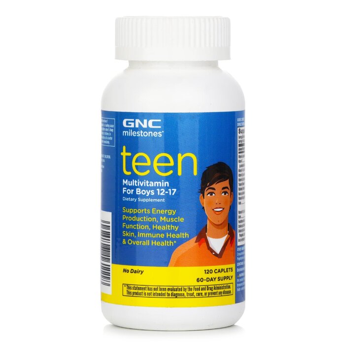 GNC MILESTONES® TEEN Mulitivitamin for 12 - 17 Boys - 120 Capsules 120pcs/boxProduct Thumbnail