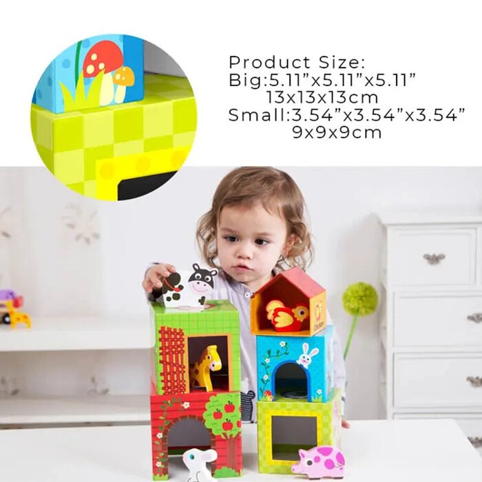 Tooky Toy Co Nesting Box - Farm 13x13x13cmProduct Thumbnail