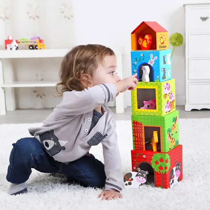 Tooky Toy Co Nesting Box - Farm 13x13x13cmProduct Thumbnail