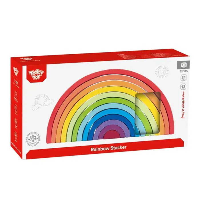 Tooky Toy Co Rainbow Stacker 12pcs 38x19x6cmProduct Thumbnail